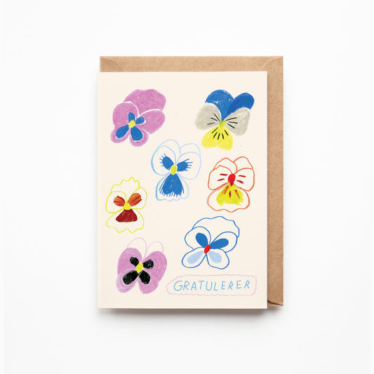 Greeting Cards. Pansies. Congratulations