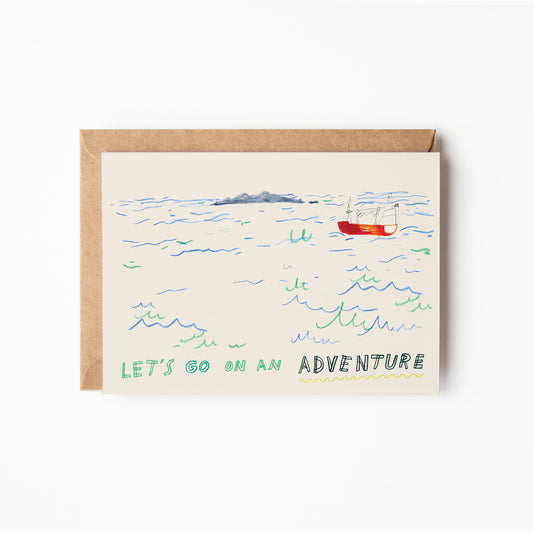 Let's Go On An Adventure Greeting Card with envelope
